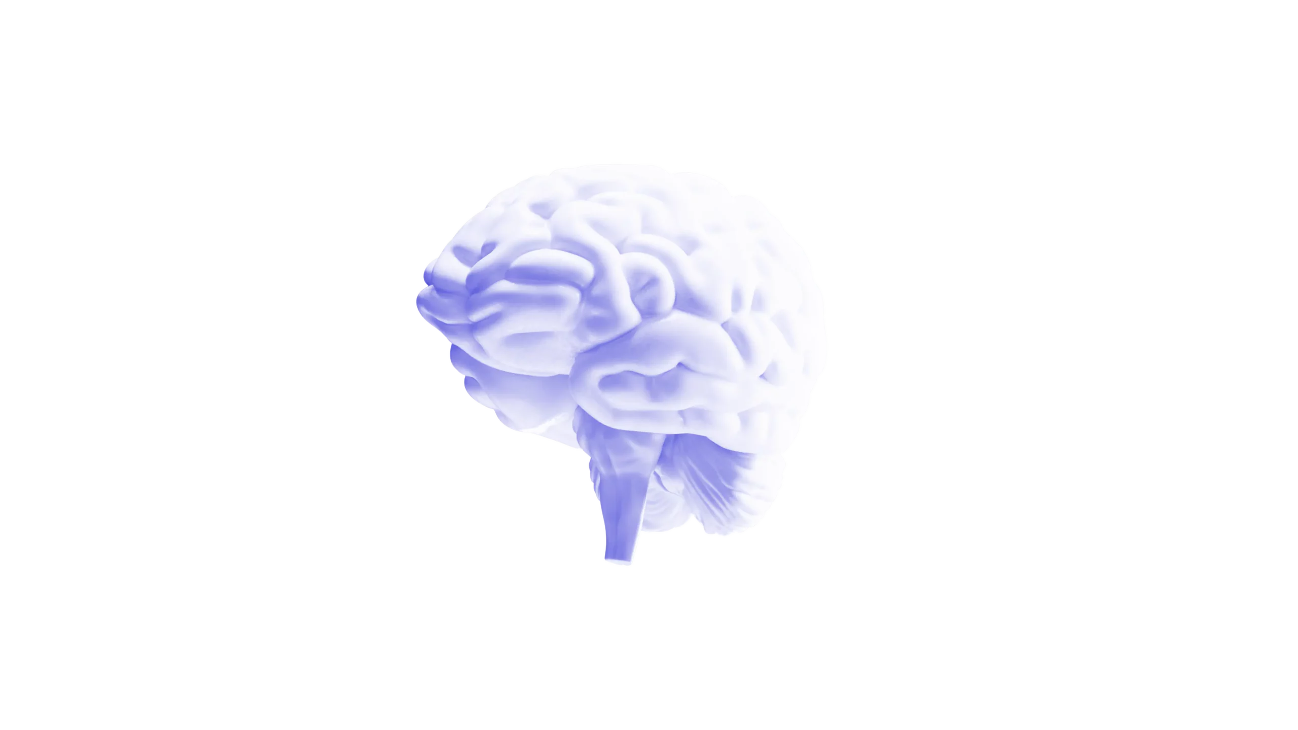 Lavender-toned illustration of a human brain.